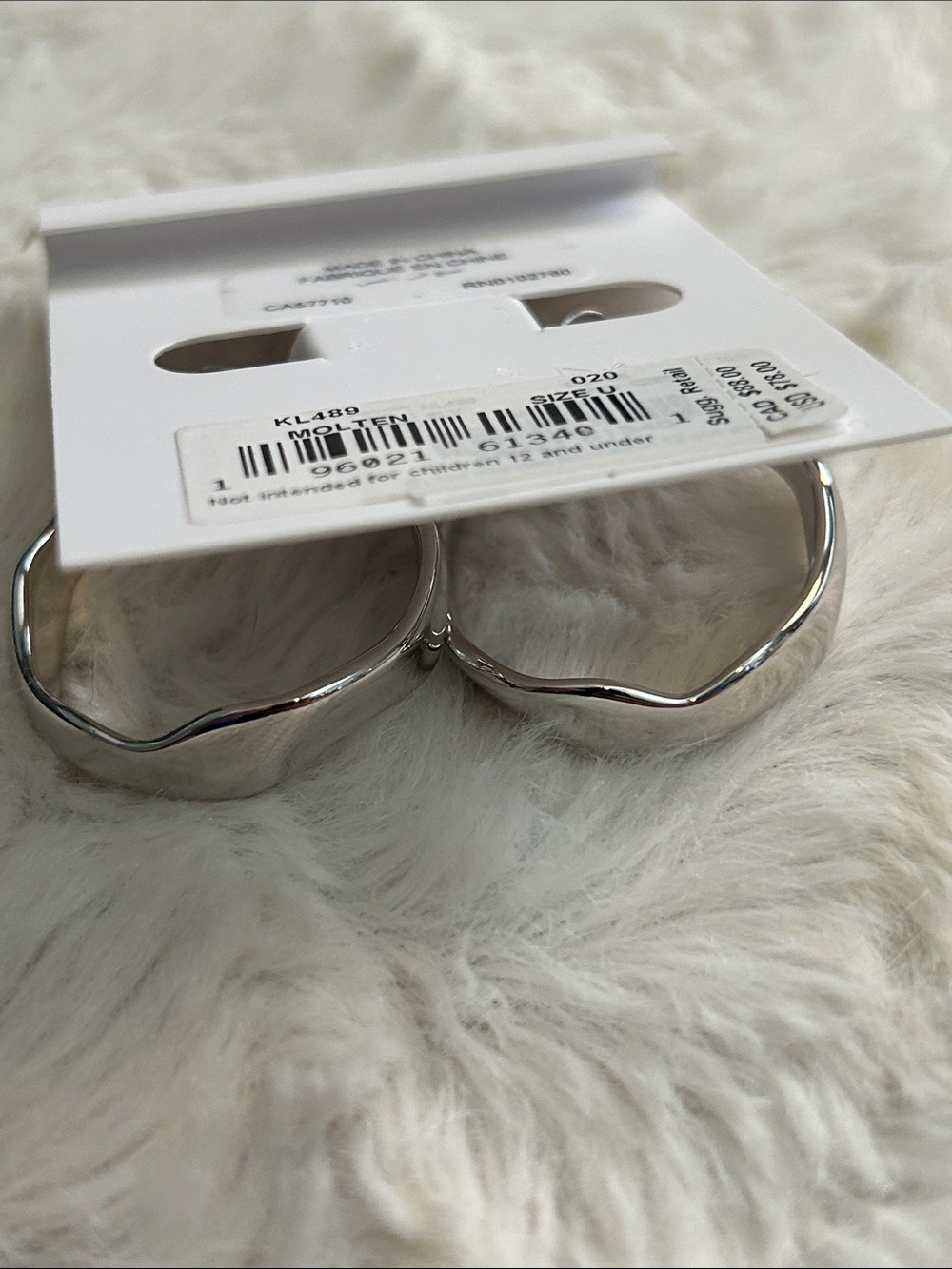 NWT $78 kate spade Molten Hoops - Silver - Picture 7 of 8